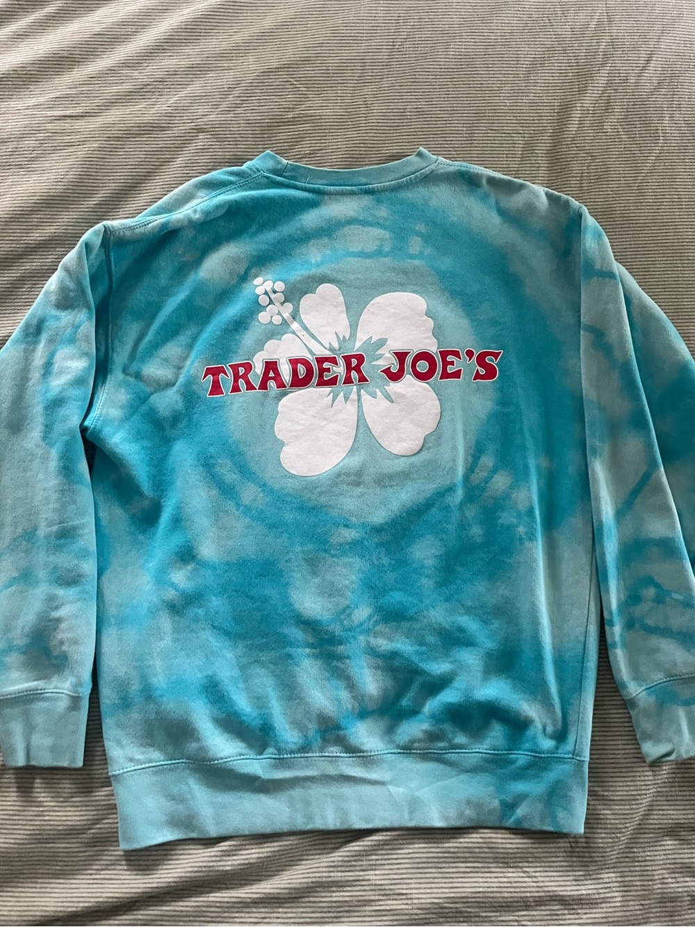 Trader Joe's Blue Tie-Dye Hibiscus Crewneck Sweatshirt